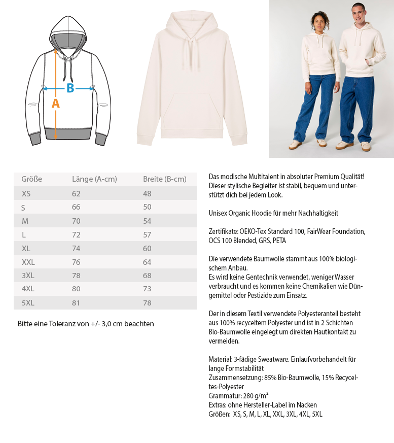 Plötzlich und unerwartet - Unisex Organic Hoodie