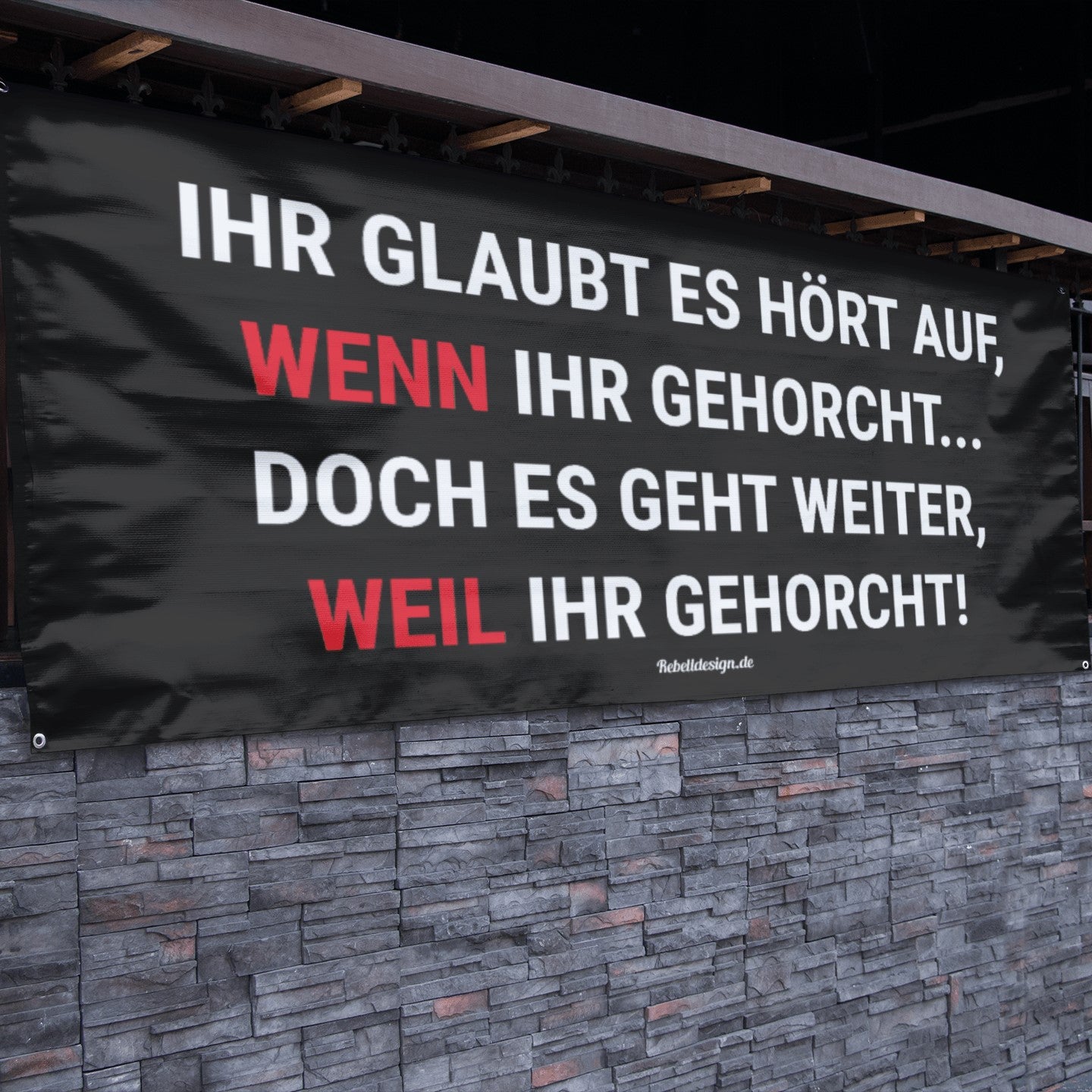 "Gehorsam" - Banner 200 x 100cm