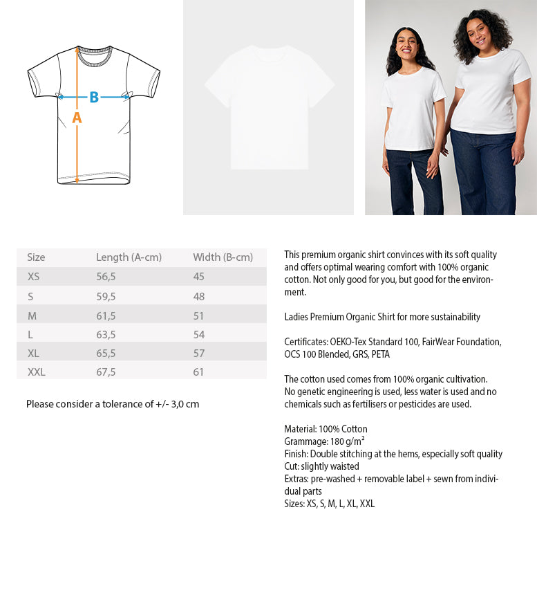 Friedenstaube & Weltkugel - Damen Premium Organic T-Shirt