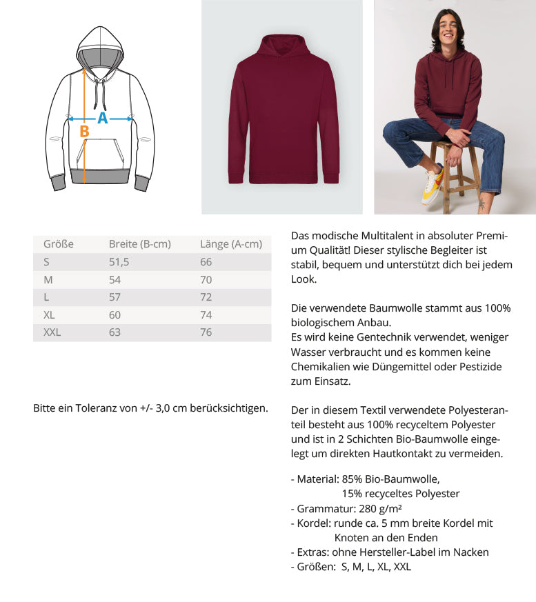 Frieden Freiheit Liebe Wahrheit - Unisex Organic Hoodie (B-Ware einwandfrei)