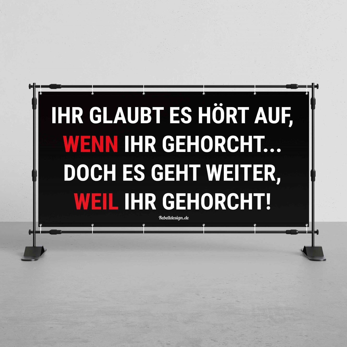 "Gehorsam" - Banner 200 x 100cm