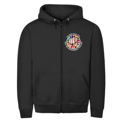 Herren Zipper Hoodie Du bist das CO₂ das sie reduzieren wollen