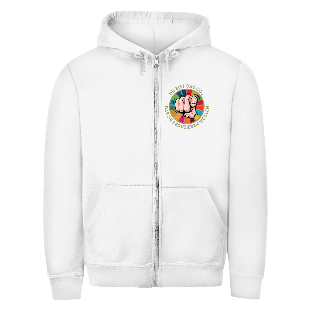 Herren Zipper Hoodie Du bist das CO₂ das sie reduzieren wollen