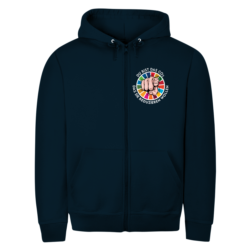 Herren Zipper Hoodie Du bist das CO₂ das sie reduzieren wollen