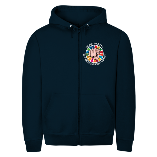 Herren Zipper Hoodie Du bist das CO₂ das sie reduzieren wollen