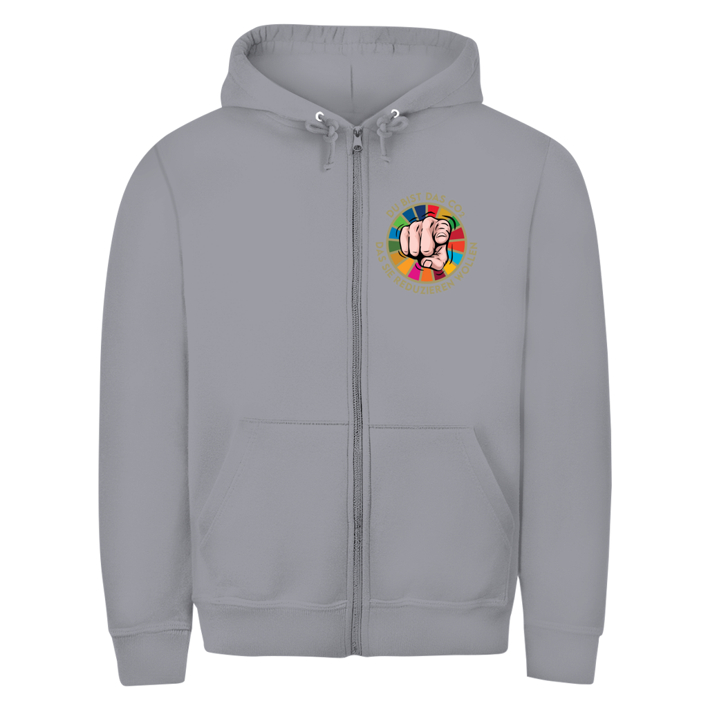 Herren Zipper Hoodie Du bist das CO₂ das sie reduzieren wollen