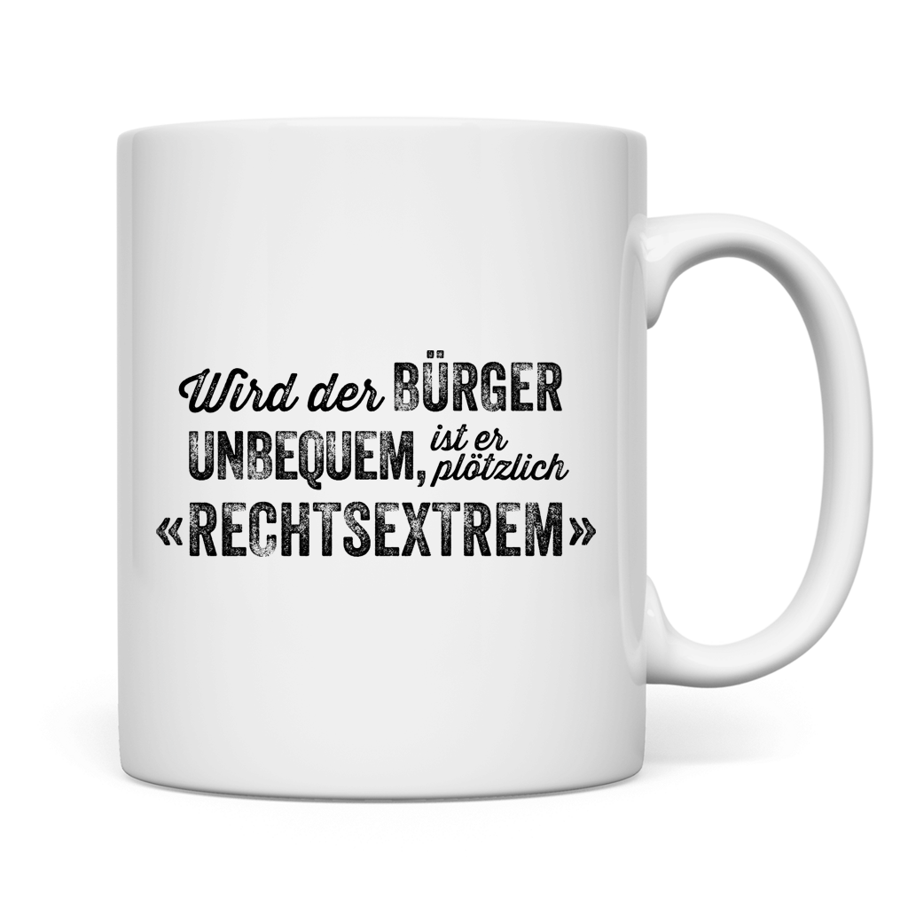 Tasse Wird der Bürger unbequem, ist er plötzlich rechtsextrem