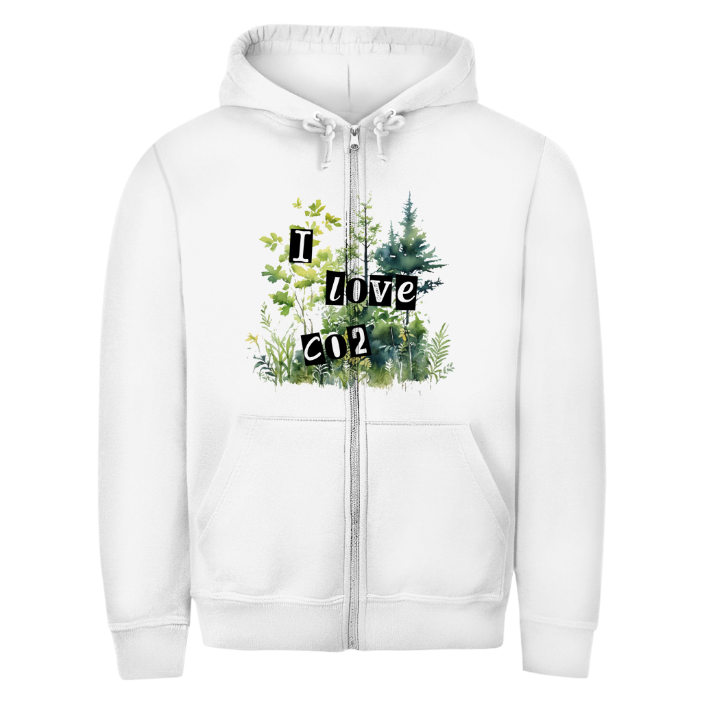 Herren Zipper Hoodie I LOVE CO2