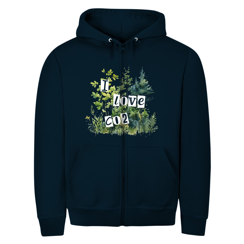 Herren Zipper Hoodie I LOVE CO2