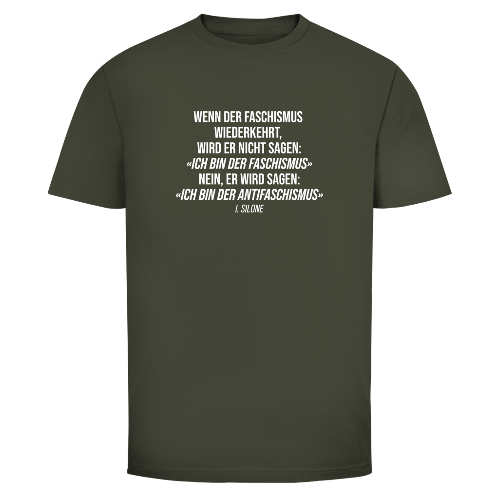 Herren T-Shirt Wenn der Faschismus wiederkehrt - I. Silone Zitat