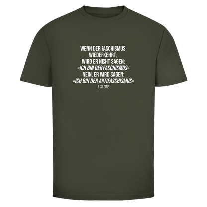 Herren T-Shirt Wenn der Faschismus wiederkehrt - I. Silone Zitat
