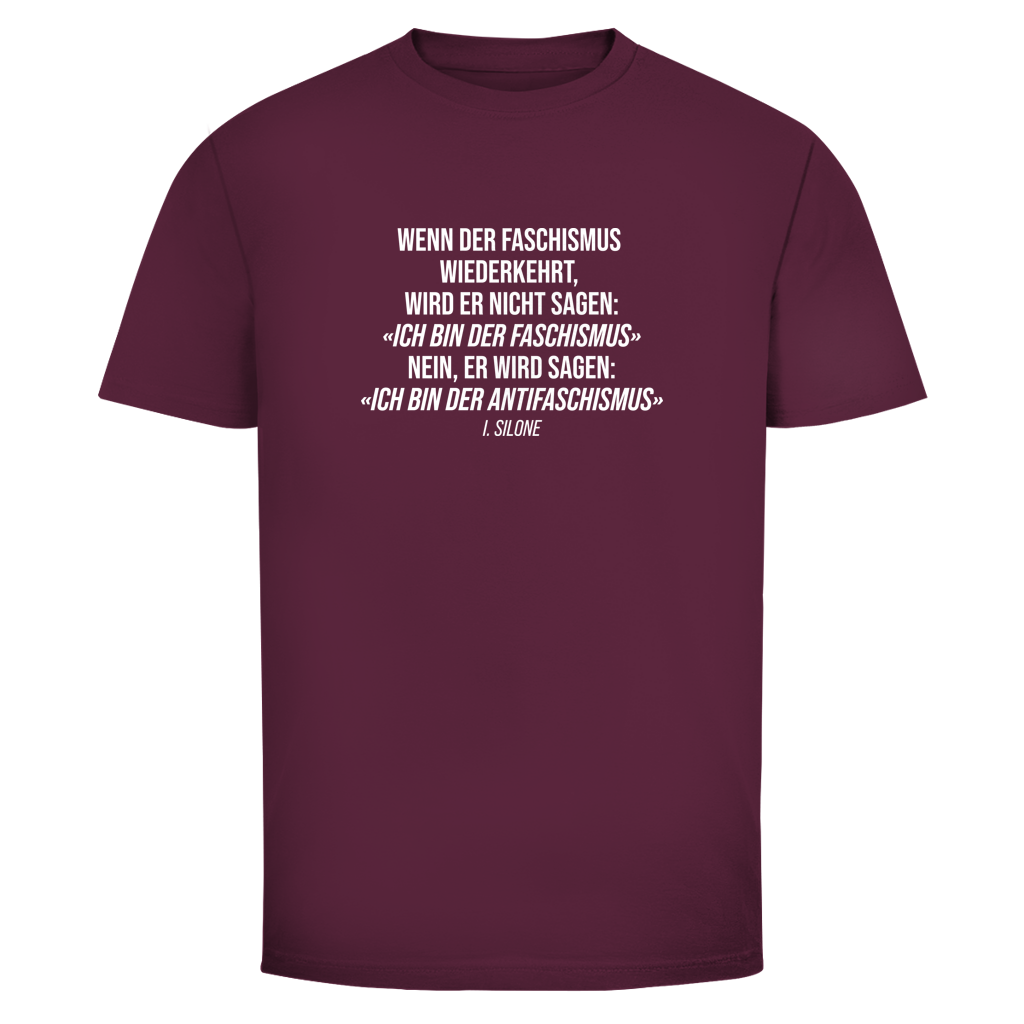 Herren T-Shirt Wenn der Faschismus wiederkehrt - I. Silone Zitat
