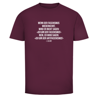 Herren T-Shirt Wenn der Faschismus wiederkehrt - I. Silone Zitat