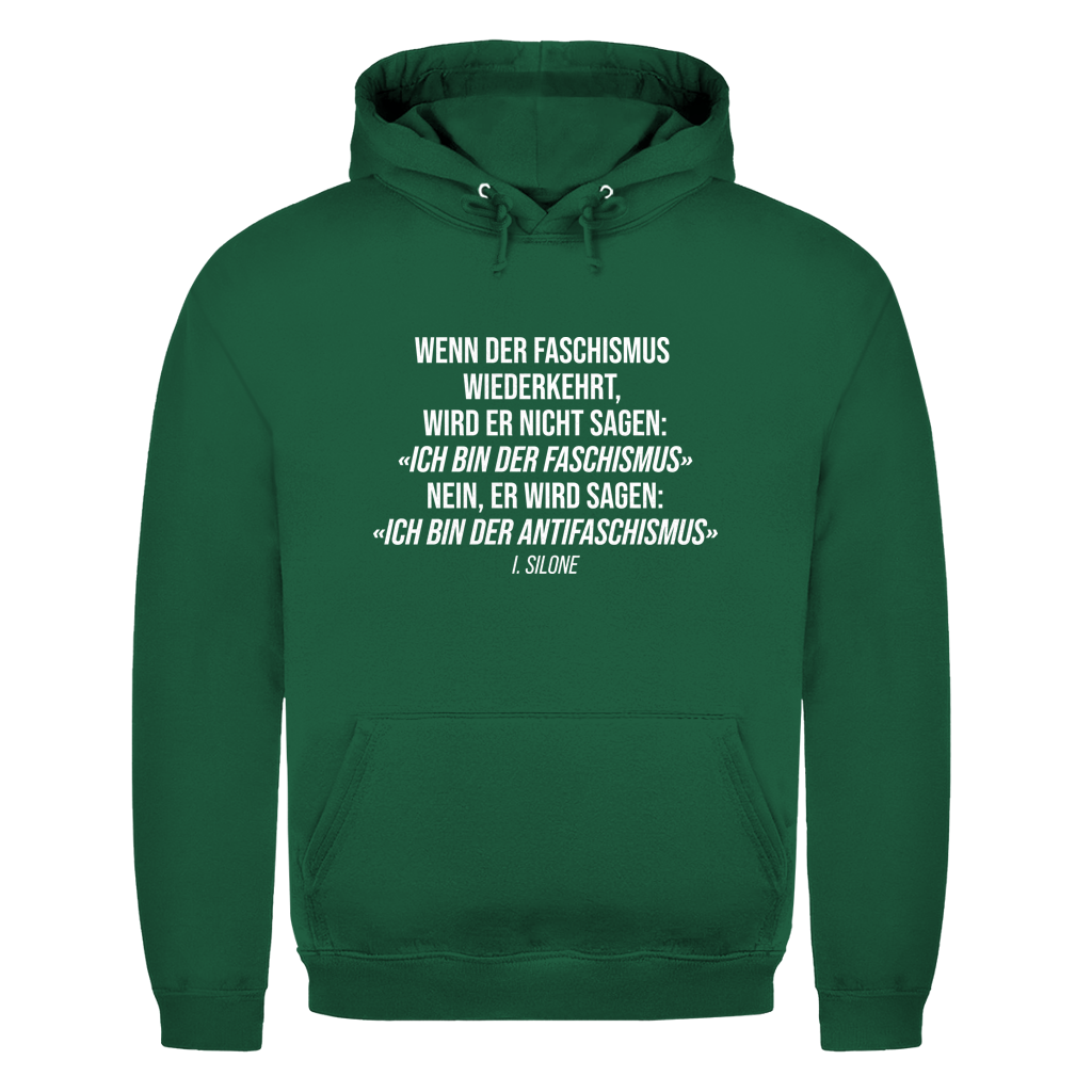 Herren Hoodie Wenn der Faschismus wiederkehrt - I. Silone Zitat