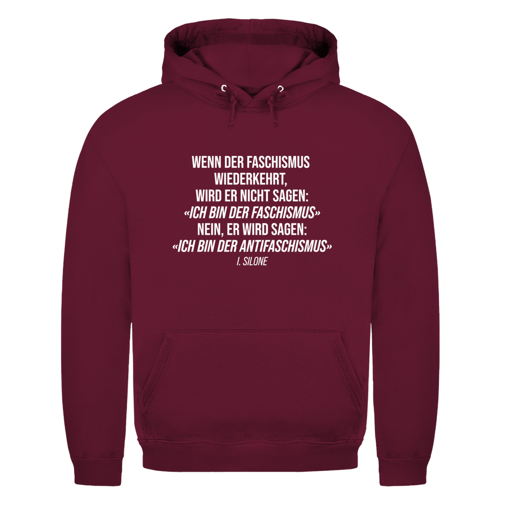 Herren Hoodie Wenn der Faschismus wiederkehrt - I. Silone Zitat