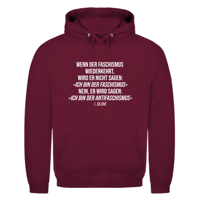 Herren Hoodie Wenn der Faschismus wiederkehrt - I. Silone Zitat