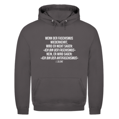 Herren Hoodie Wenn der Faschismus wiederkehrt - I. Silone Zitat