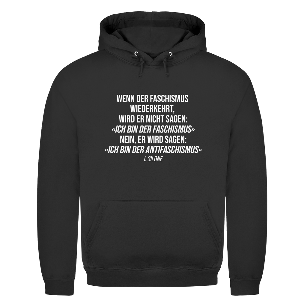 Herren Hoodie Wenn der Faschismus wiederkehrt - I. Silone Zitat
