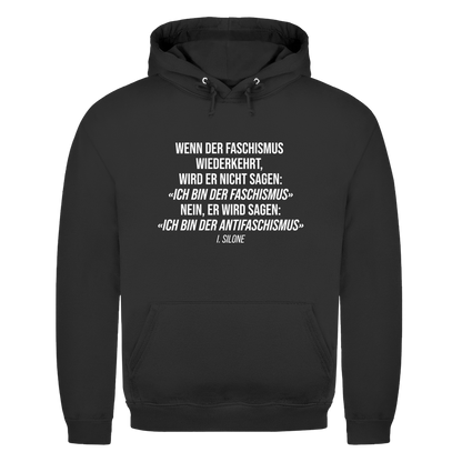 Herren Hoodie Wenn der Faschismus wiederkehrt - I. Silone Zitat