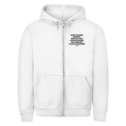 Herren Zipper Hoodie Wenn der Faschismus wiederkehrt - I. Silone Zitat