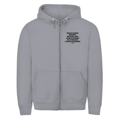 Herren Zipper Hoodie Wenn der Faschismus wiederkehrt - I. Silone Zitat