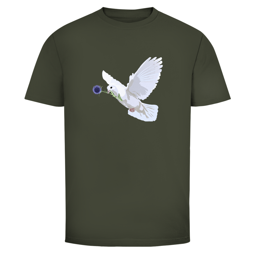 Herren T-Shirt Friedenstaube mit Boschimodistel