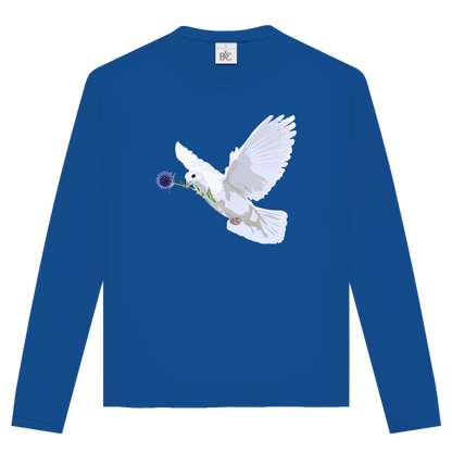 Unisex Langarmshirt Friedenstaube mit Boschimodistel