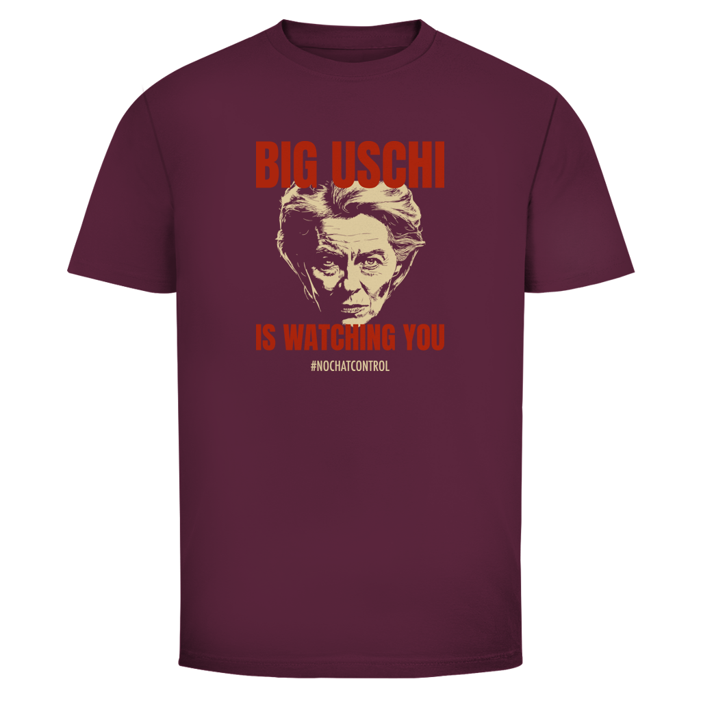 Herren T-Shirt Big Uschi is watching you #nochatcontrol
