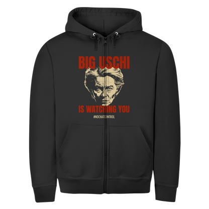 Unisex Zipper Hoodie Big Uschi is watching you #nochatcontrol