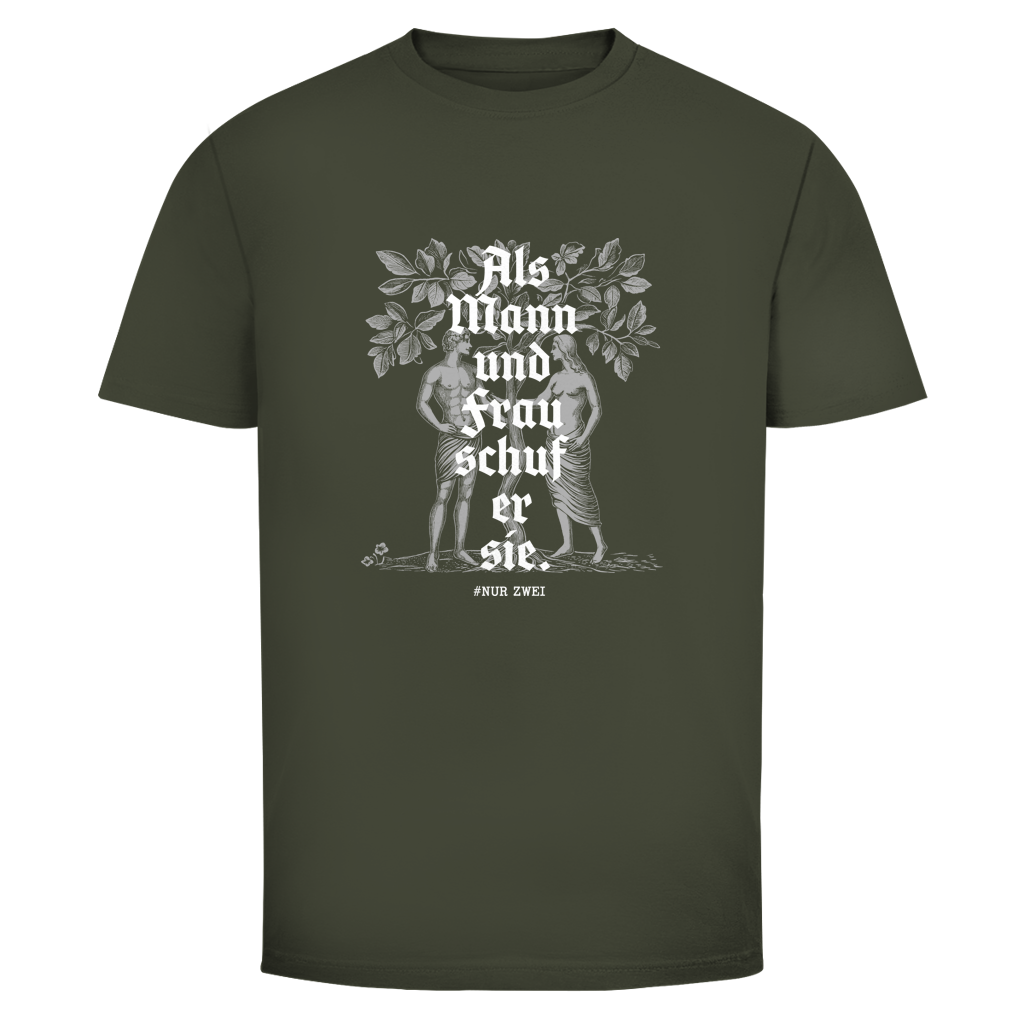 Herren T-Shirt Als Mann und Frau schuf er sie.