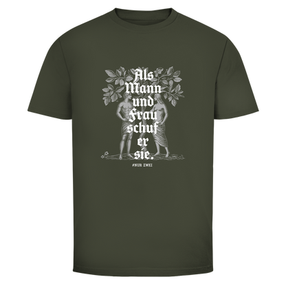 Herren T-Shirt Als Mann und Frau schuf er sie.