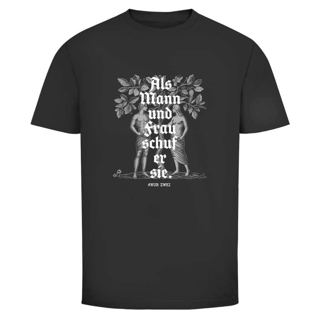 Herren T-Shirt Als Mann und Frau schuf er sie.