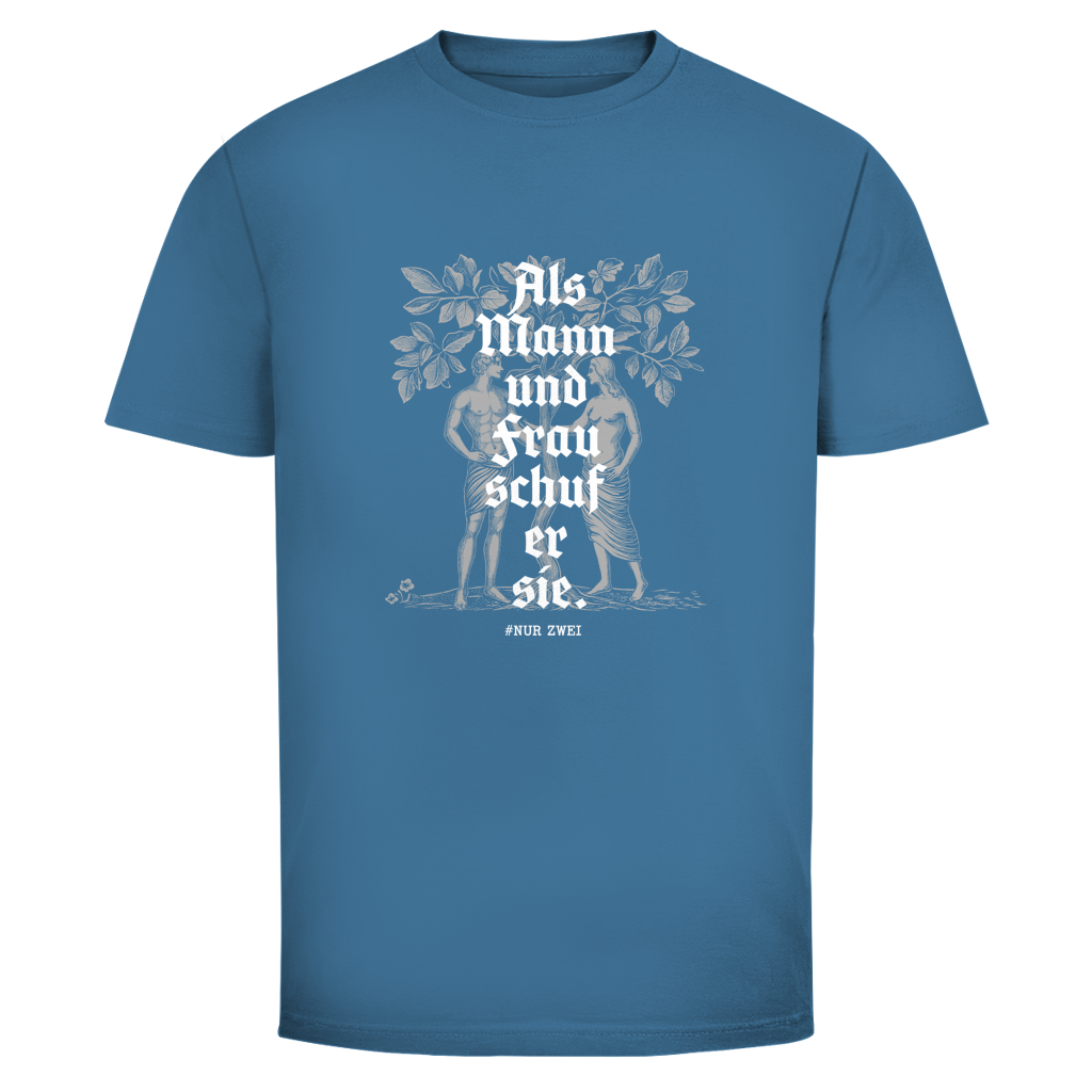 Herren T-Shirt Als Mann und Frau schuf er sie.