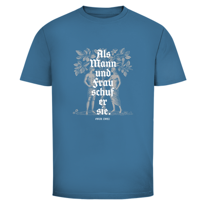 Herren T-Shirt Als Mann und Frau schuf er sie.