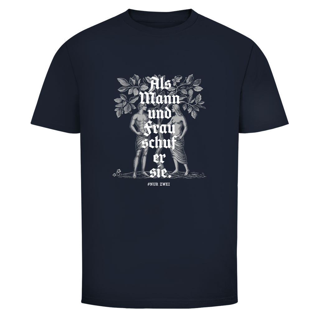 Herren T-Shirt Als Mann und Frau schuf er sie.