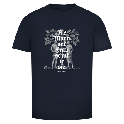 Herren T-Shirt Als Mann und Frau schuf er sie.