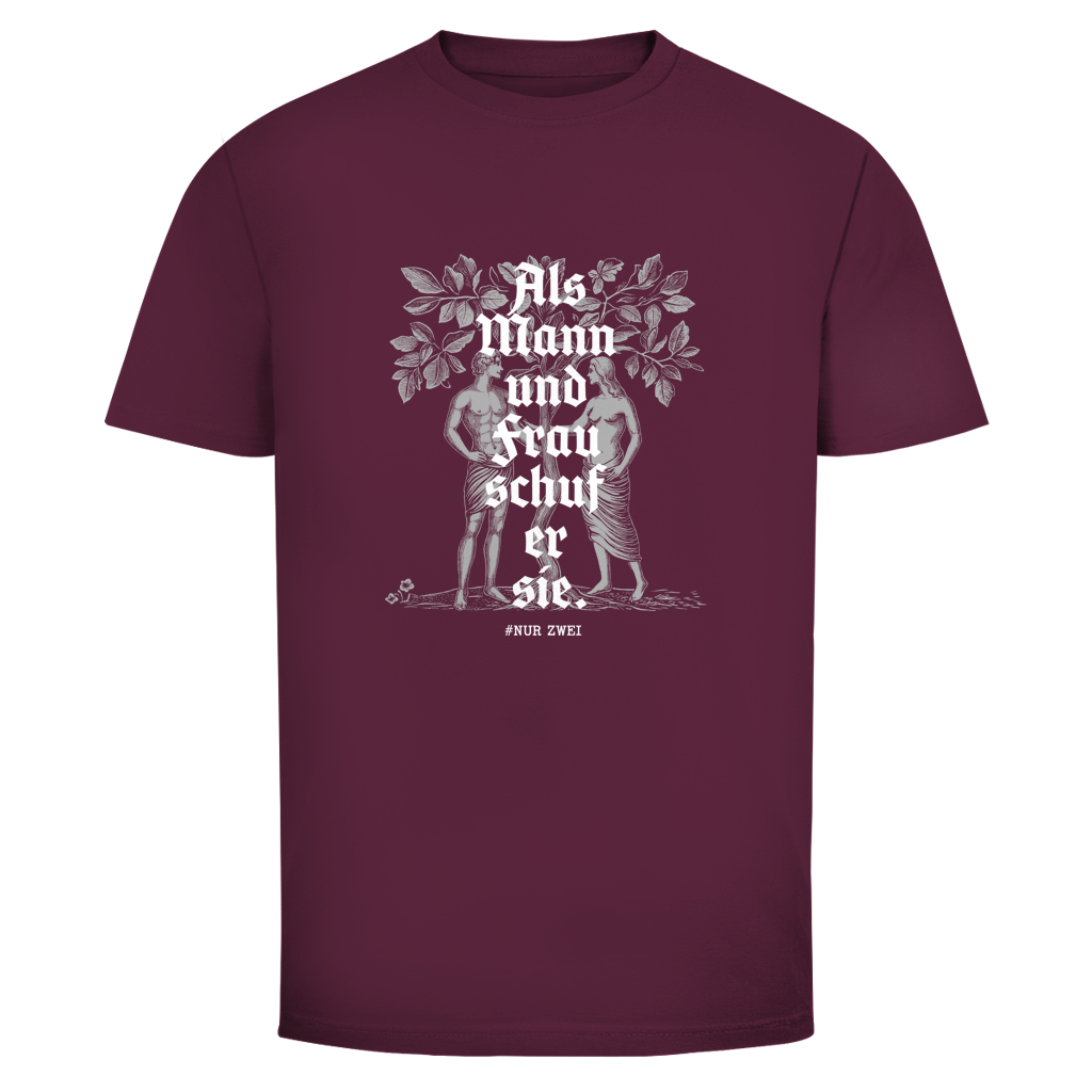 Herren T-Shirt Als Mann und Frau schuf er sie.