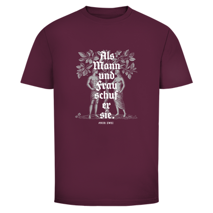 Herren T-Shirt Als Mann und Frau schuf er sie.