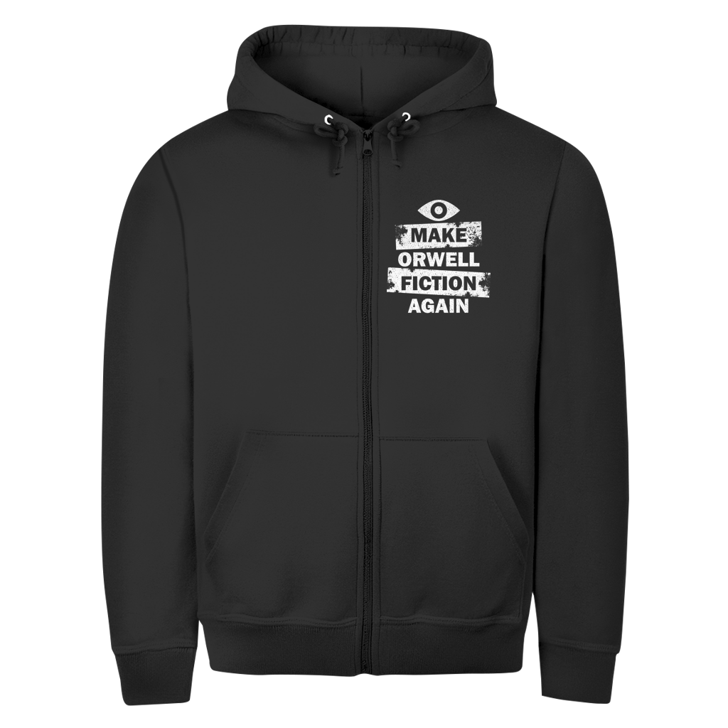 Herren Zipper Hoodie Make Orwell Fiction Again