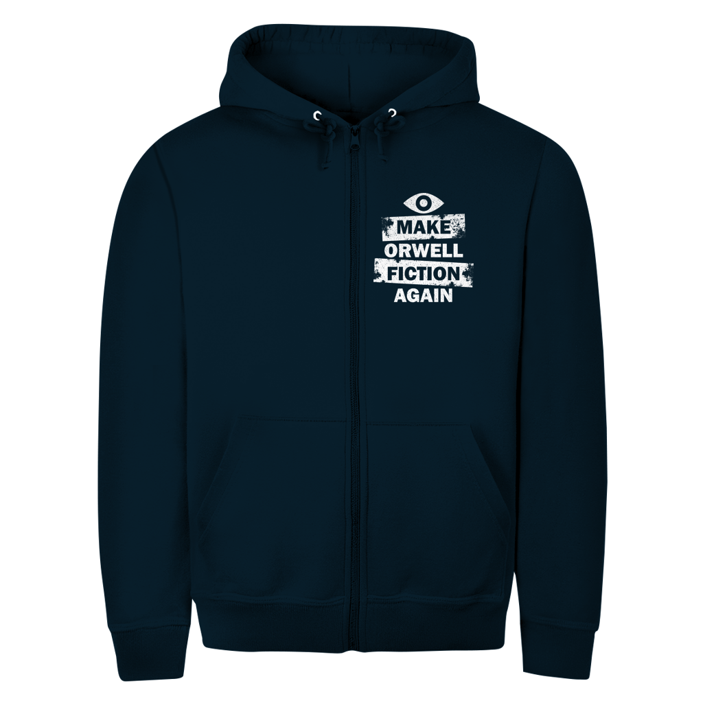 Herren Zipper Hoodie Make Orwell Fiction Again