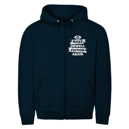 Herren Zipper Hoodie Make Orwell Fiction Again