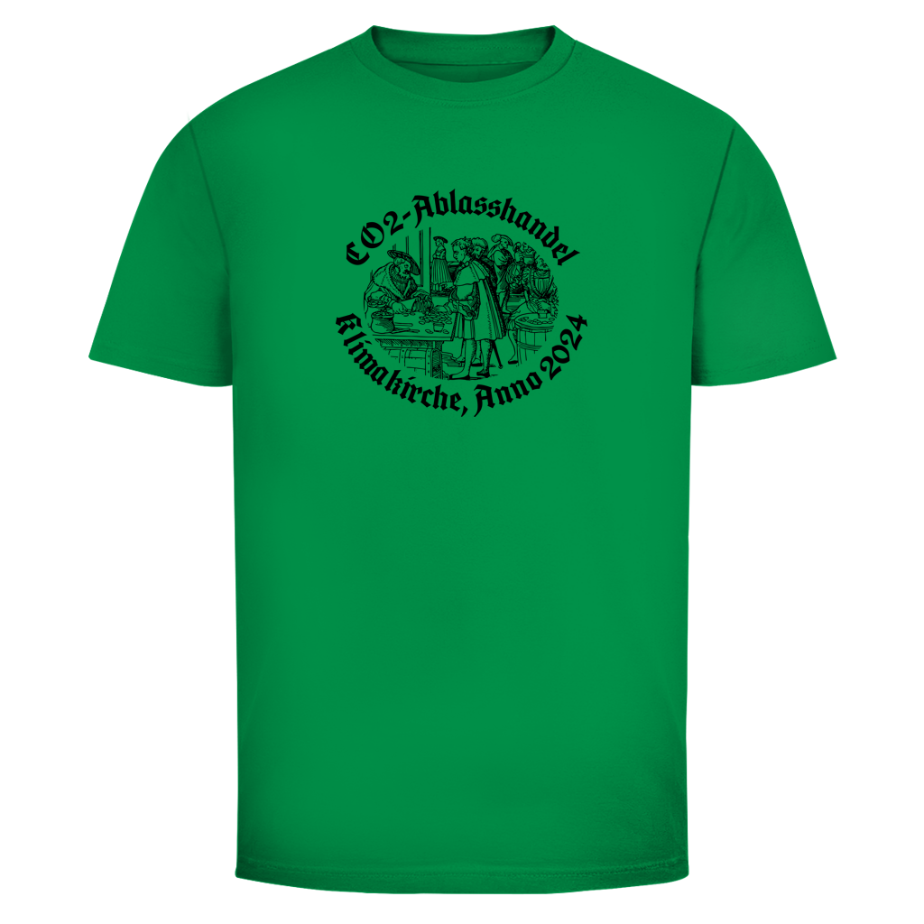 Herren T-Shirt CO2-Ablasshandel Klimakirche, Anno 2024
