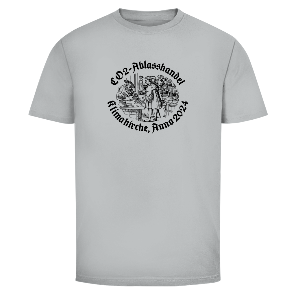 Herren T-Shirt CO2-Ablasshandel Klimakirche, Anno 2024