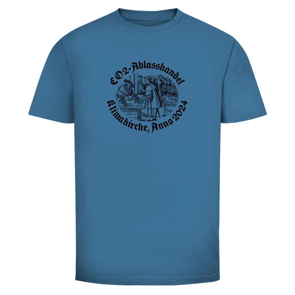 Herren T-Shirt CO2-Ablasshandel Klimakirche, Anno 2024