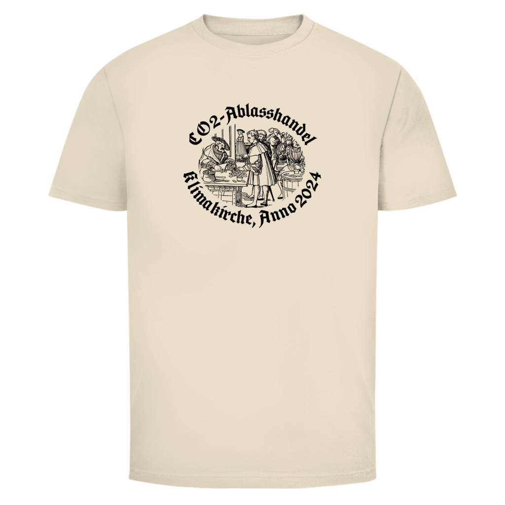 Herren T-Shirt CO2-Ablasshandel Klimakirche, Anno 2024