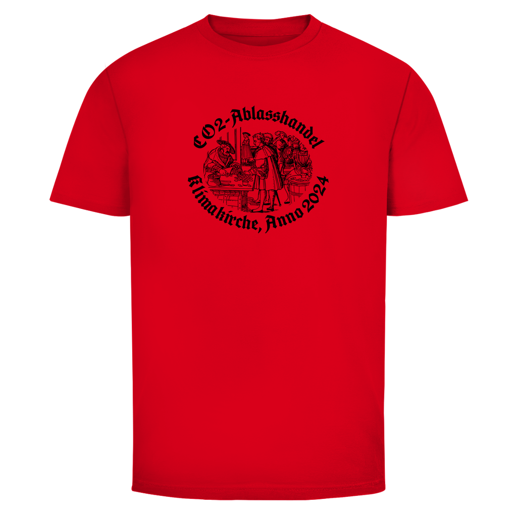 Herren T-Shirt CO2-Ablasshandel Klimakirche, Anno 2024