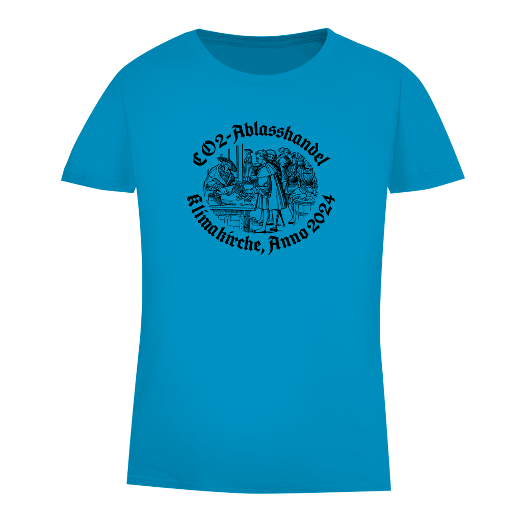 Damen Premium Bio T-Shirt CO2-Ablasshandel Klimakirche, Anno 2024