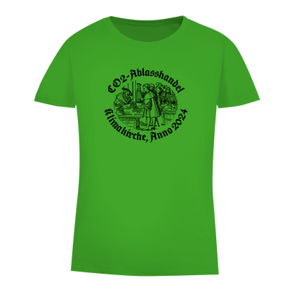 Damen Premium Bio T-Shirt CO2-Ablasshandel Klimakirche, Anno 2024