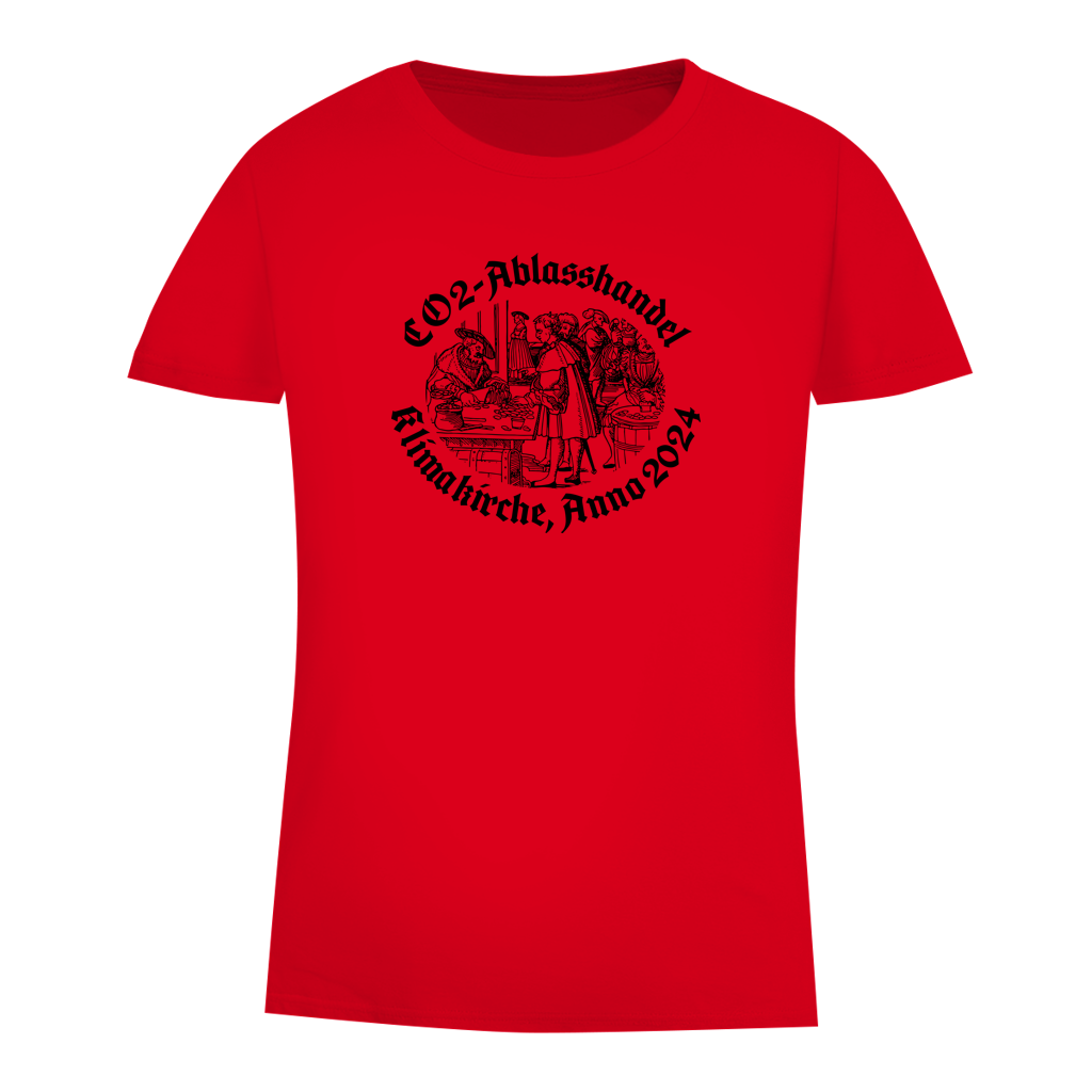 Damen Premium Bio T-Shirt CO2-Ablasshandel Klimakirche, Anno 2024