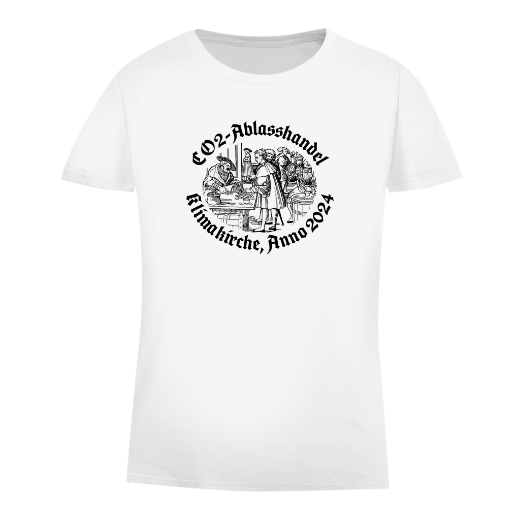 Damen Premium Bio T-Shirt CO2-Ablasshandel Klimakirche, Anno 2024